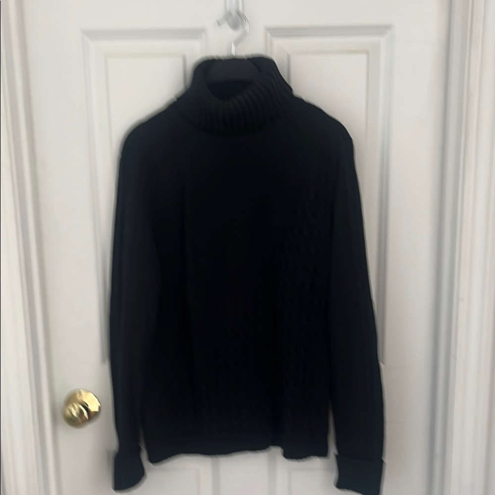 Dkny Black Turtleneck Sweater Classic Knit